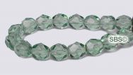 Fire polished 6mm Round Beads - Light Prairie Green