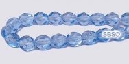 Fire polished 6mm Round Beads - Light Sapphire