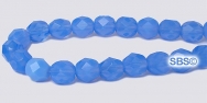 Fire polished 6mm Round Beads - Milky Sapphire