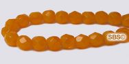 Fire polished 6mm Round Beads - Orange Opal