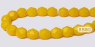 Fire polished 6mm Round Beads - Orange Opaque