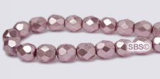 Fire polished 6mm Round Beads - Pearl Lavender