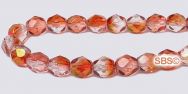 Fire polished 6mm Round Beads - Pink Transparent / luster
