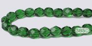 Fire polished 6mm Round Beads - Prairie Green
