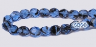 Fire polished 6mm Round Beads - Sapphire / Tortoise