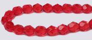Fire polished 6mm Round Beads - Siam / Ruby