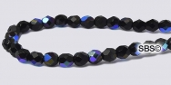 Fire polished 4mm Round Beads - Jet AB
