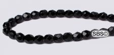 Fire polished 4mm Round Beads - Jet