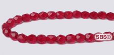Fire polished 4mm Round Beads - Ruby