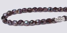 Fire polished 4mm Round Beads - Tanzanite / Celsian