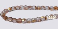 Fire polished 4mm Round Beads - Transparent Pink Luster