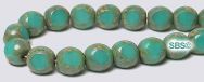6mm 3-sided Window Beads - Turquoise