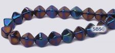 Czech 6x6 Diamond Beads - Blue Iris