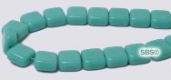 Czech 6mm Flat Square Beads - Turquoise