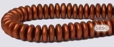 Czech 6mm Rondel Beads - Copper Matte