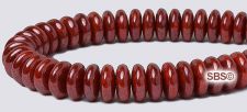 Czech 6mm Rondel Beads - Red Opaque Luster