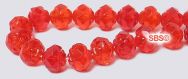 Rosebud Fire Polished Beads 6mm - Light Siam
