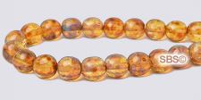 Czech 6mm Round Beads - Crystal Picasso