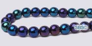 Czech 6mm Round Beads - Blue Iris