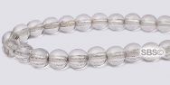 Czech 6mm Round Beads - Crystal Silverlined