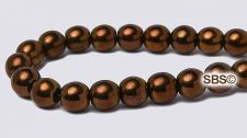 Czech 6mm Round Beads - Dark Bronze