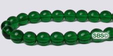 Czech 6mm Round Beads - Green Emerald