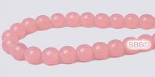 Czech 6mm Round Beads - Milky Pink