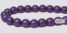 Czech 6mm Round Beads - Purple / Metallic Suede