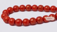 Czech 6mm Round Beads - Red Gold