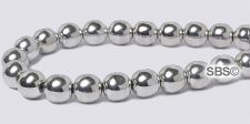 Czech 6mm Round Beads - Silver