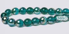 Czech 6mm Round Beads - Viridian Celsian