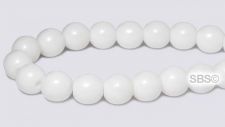 Czech 6mm Round Beads - White Opaque
