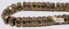 6mm x 3mm Fire Polished Rondel Beads - Bronze