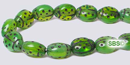 Czech Glass Beads - 7x9 Ladybugs