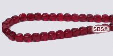 Czech 4mm Cube Beads - Ruby