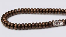 Czech 4mm Rondel Beads - Dark Bronze
