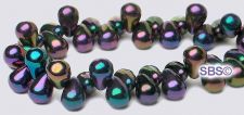 Czech 4x6mm Tear Drop Beads - Purple Iris