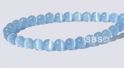 4mm Cats Eye Beads - LIGHT BLUE AA- Grade