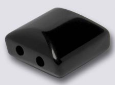 Black Onyx 10x10 2-Hole Gemstone Beads (12)