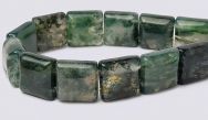 Green Moss Agate 10x10 2-Hole Gemstone Beads (16" strand)