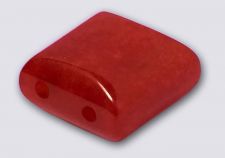 Red Jade (dyed) 10x10 2-Hole Gemstone Beads (12)