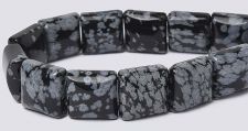 Snowflake Obsidian 10x10 2-Hole Gemstone Beads (16" strand)