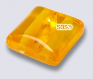 Amber (synthetic) 10x10 2-Hole Gemstone Beads (12)