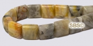 Crazy Lace Agate 10x10 2-Hole Gemstone Beads (16" strand)