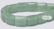 Green Aventurine 10x10 2-Hole Gemstone Beads (16" strand)