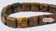 Leopard Skin Jasper 10x10 2-Hole Gemstone Beads (16" strand)