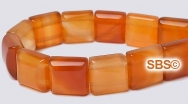Natural Carnelian 10x10 2-Hole Gemstone Beads (16" strand)