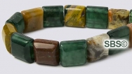 Ocean Jasper 10x10 2-Hole Gemstone Beads (16" strand)