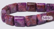 Purple Crazy Lace Agate (dyed) 10x10 2-Hole Gemstone Beads (16" strand)