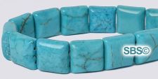 Turquoise Howlite 10x10 2-Hole Gemstone Beads (16" strand)
